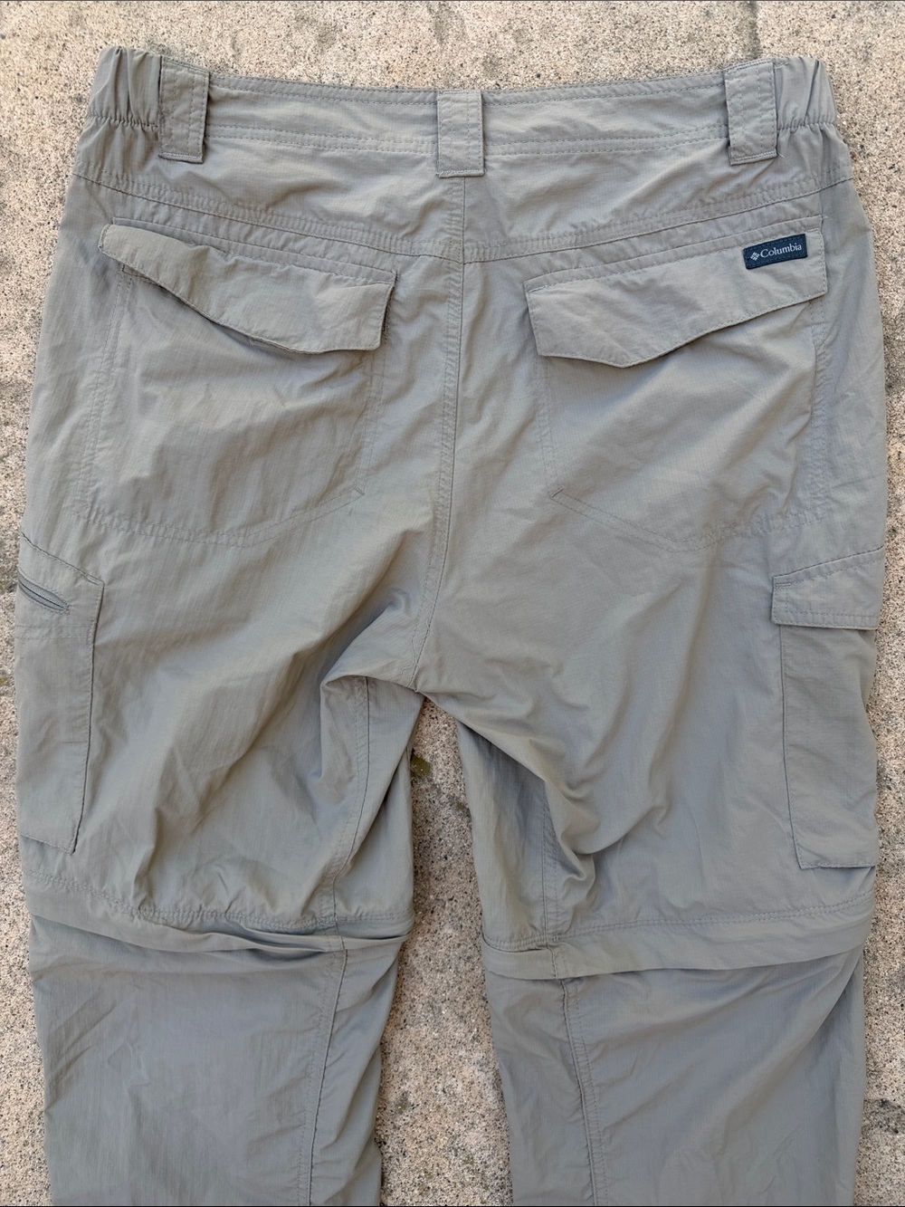 Columbia Men's Beige Convertible Cargo Nylon  Fishing Hiking Pants Size 34 x 30 - Picture 6 of 9